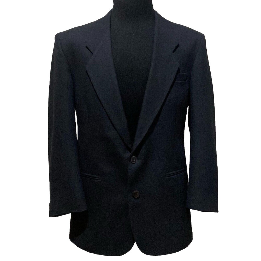 Vintage Cellini Black Single Breasted Blazer 40R Sport Coat Suit Jacket Blazer
